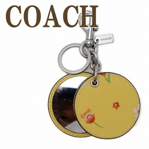 コーチ COACH キーホルダー レディース キーリング 手鏡 鏡 ミラー バッグチャーム レザー ...