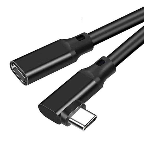 【0.2メートル】 L型 USB-C → L型 USB-C 延長ケーブル　Thunderbolt3 ...