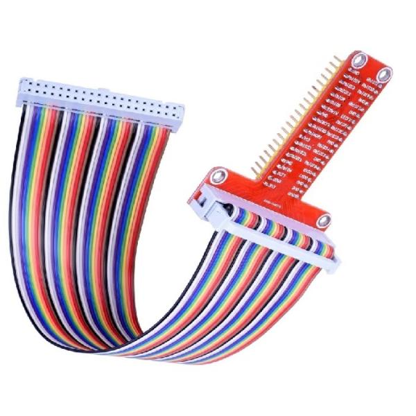 ラズベリーパイ用 GPIOピン I/O延長ケーブル＋Ｔ型ピンヘッダー