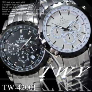 腕時計 腕時計 ステンレス  ストップウォッチ 日付機能付き ウォッチTW-42001｜zelkovashop