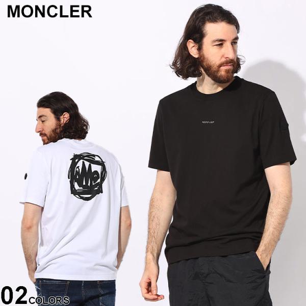 MONCLER (モンクレール) バックステッチロゴ クルーネック 半袖 Tシャツ MC8C0003...