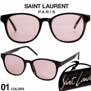 サンローラン メンズ Saint Laurent ロゴ ピンクレンズ サングラス ブランド ラウンド ウェリントン アイウェア SL399001PNK｜zen