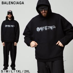 バレンシアガ メンズ パーカー BALENCIAGA 裏起毛 スライムロゴ プルオーバー Wide Fit BC674986TLVF2