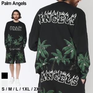 パームエンジェルス Tシャツ Palm Angels メンズ ロンT カットソー 長袖 ロゴ プリント パームツリー PALMS&SKULL ブランド トップス PA001S23JER002