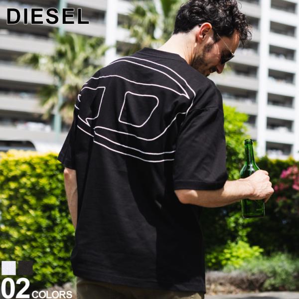 DIESEL (ディーゼル) ビッグオーバル刺繍 クルーネック 半袖 Tシャツ DSA113020H...