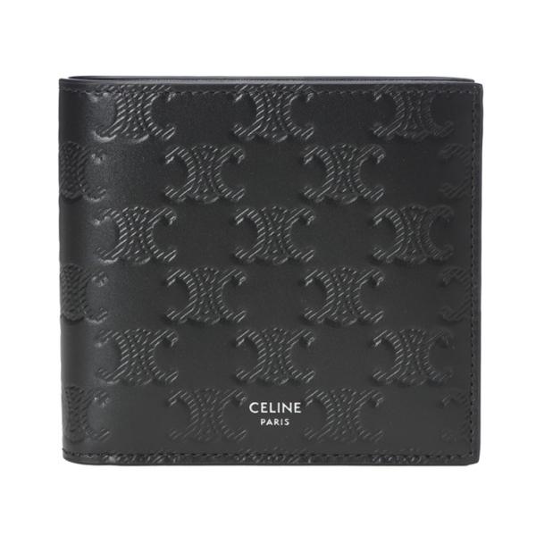 セリーヌ CELINE トリオンフエンボス カーフスキン 二つ折り財布 CEL10B653FQB ブ...