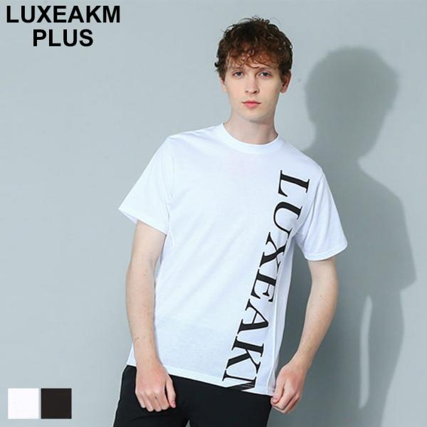 リュクスエイケイエムプラス Tシャツ メンズ LUXEAKMPLUS カットソー ロゴ プリント ク...