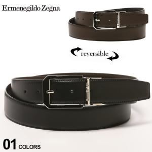 エルメネジルド ゼニア ベルト メンズ Ermenegildo Zegna リバーシブル レザー ピンバックル ブランド 黒 茶色 ビジネス 本革 EZZPJ45977｜zen