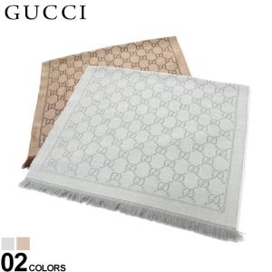 グッチ メンズ マフラー GUCCI ブランド ストール ウール GG柄 フリンジ ウール ギフト プレゼント GC1334833G200 2024_vt｜zen