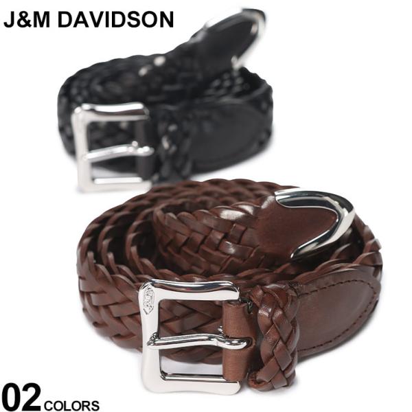 J&amp;M Davidson (ジェイアンドエムデヴィッドソン) 牛革 手編み ピンバックル メッシュベ...