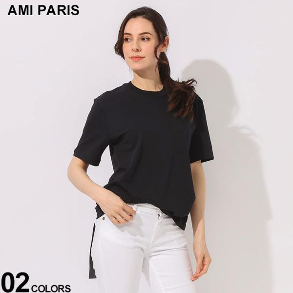 AMI PARIS (アミパリス) オーガニックコットン エンボスロゴ クルーネック 半袖 Tシャツ...