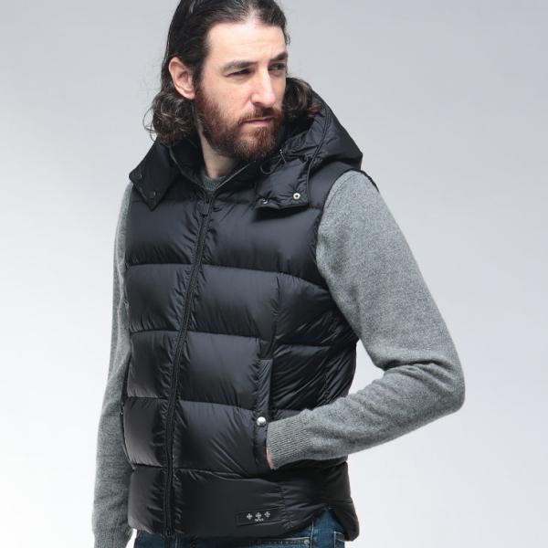 タトラス ダウンベスト アウター メンズ TATRAS  フード着脱 フルジップ TRPOSEIDO...