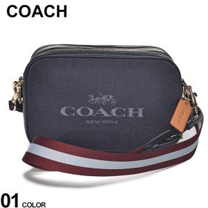 COACH (コーチ) デニム×レザー ロゴプリント ショルダーバッグ COC8585｜zen