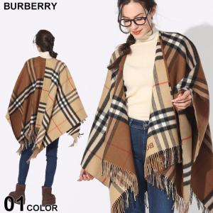 バーバリー ケープ BURBERRY レディース ストール ロゴ コントラストチェック アウター チェック フリンジ ウール カシミア BBL8059406｜zen