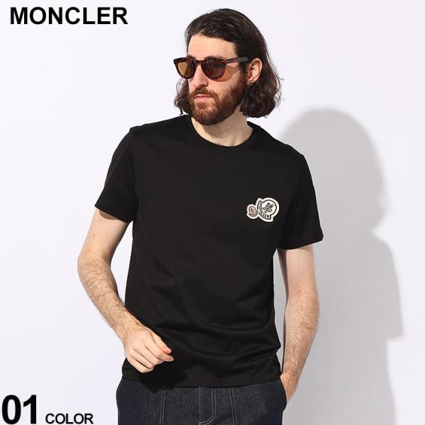 MONCLER (モンクレール) ダブルワッペン クルーネック 半袖 Tシャツ MC8C000588...