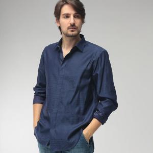ベルルッティ BERLUTI メンズ シャツ 長袖 シルクコットン 総柄 レギュラーカラー BRR30HTL85 ブランド トップス カジュアル きれいめ 絹 綿