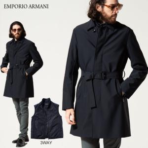 エンポリオアルマーニ メンズ EMPORIO ARMANI 3WAY ストレッチ ナイロン 中綿ベスト ライナー ステンカラー コート ブランド アウター EA8N1LB21NZAZ｜zen