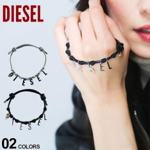 ディーゼル レディース アクセサリー DIESEL ブランド ブレスレット ロゴ チャーム コード 調節可能 A-Callie レザー DSLX08973PR227 2024_vt｜zen