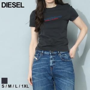 ディーゼル Tシャツ DIESEL カットソー 半袖 レディース ロゴ プリント ブランド トップス シャツ 大きいサイズあり DSLA050980｜zen