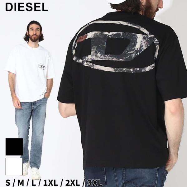 ディーゼル Tシャツ 半袖 DIESEL カットソー メンズ バックロゴ Dロゴ ブランド トップス...