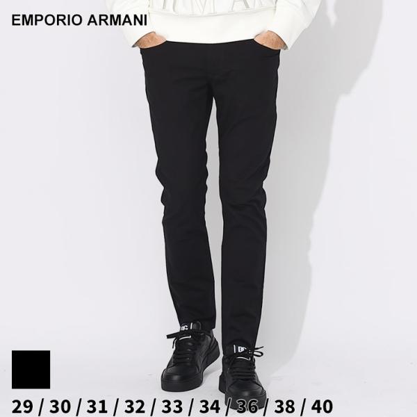 アルマーニ パンツ EMPORIO ARMANI エンポリオアルマーニ メンズ コットンパンツ ブラ...