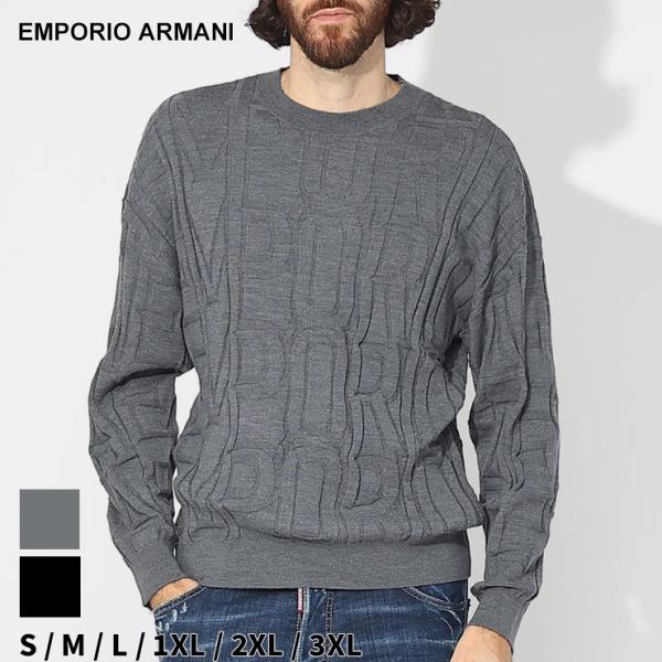 アルマーニ ニット EMPORIO ARMANI メンズ ロゴ ブランド プルオーバー EA6R1M...