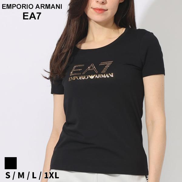 アルマーニ EMPORIO ARMANI EA7 レディース Tシャツ ブランド ラインストーンクル...