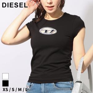 ディーゼル Tシャツ DIESEL レディース カットソー オーバルロゴ ストレッチ DSLA062680AFAA