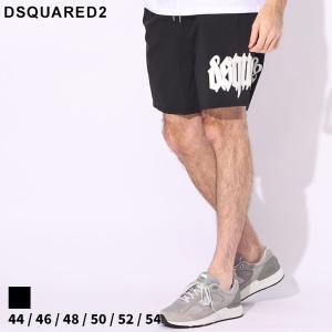 DSQUARED2 (ディースクエアード) ロゴ サイド ゴシックロゴ プリント水陸両用 ミディ ショートパンツ D2D7BM0547｜zen