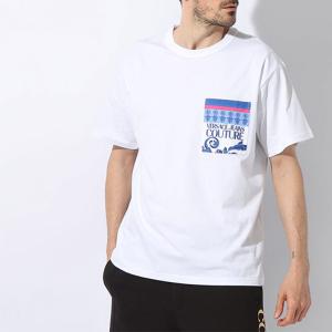Versace ヴェルサーチ　メデューサラインストーンTシャツ　イタリア製　白 VERSACE JEANS COUTURE ヴェルサーチェ Tシャツ メンズ カットソー