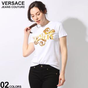未使用 ヴェルサーチ VERSACE JEANS COUTURE Tシャツ カットソー 半袖 ショートスリーブ ロゴ トップス レディース XXS VERSACE - 未使用 ヴェルサーチ VERSACE JEANS COUTURE Tシャツ