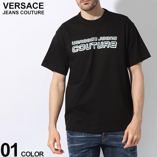 ヴェルサーチェ Tシャツ VERSACE JEANS COUTURE メンズ カットソー 半袖 ライ...