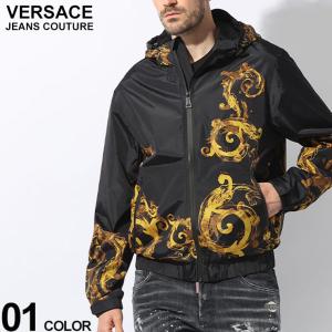 ヴェルサーチェ アウター VERSACE JEANS COUTURE メンズ ナイロンウィンドブレーカー バックロゴ VC76GAS406｜zen