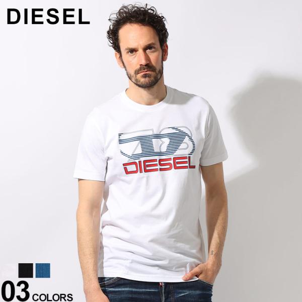 DIESEL (ディーゼル) Dロゴ＆78グラフィック プリント クルーネック 半袖 Tシャツ SL...