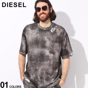 DIESEL (ディーゼル) トロンプルイユ 総柄プリント クルーネック 半袖 Tシャツ DSA130350DQAQ｜zen