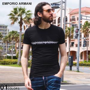 EMPORIO ARMANI (エンポリオ アルマーニ) オーガニックコットン フロントロゴ クルーネック 半袖 Tシャツ EAU1110354R729｜ゼンオンライン