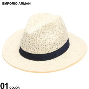 EMPORIO ARMANI (エンポリオアルマーニ) EMPORIO ARMANI SWIM WEAR ロゴテープ ストローハット EAS2301974R504