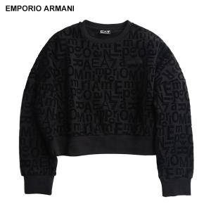 2025 秋冬新作！ EMPORIO ARMANI エンポリオアルマーニ EA7 トレーナー レディース 7W000416 AF12473 ブラック×シルバー EMPORIO ARMANI エンポリオアルマーニ EA7 レディーストレーナー