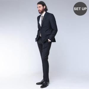 エンポリオアルマーニ スーツ EMPORIO ARMANI メンズ シングル2つ釦スーツ マイクロジャガード ノータック メンズスーツ EA00558TE16834