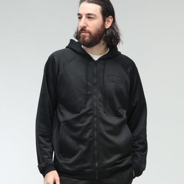 ディーゼル パーカー メンズ DIESEL ロゴ オーバルD フルジップ ジャージ パーカー DSA...