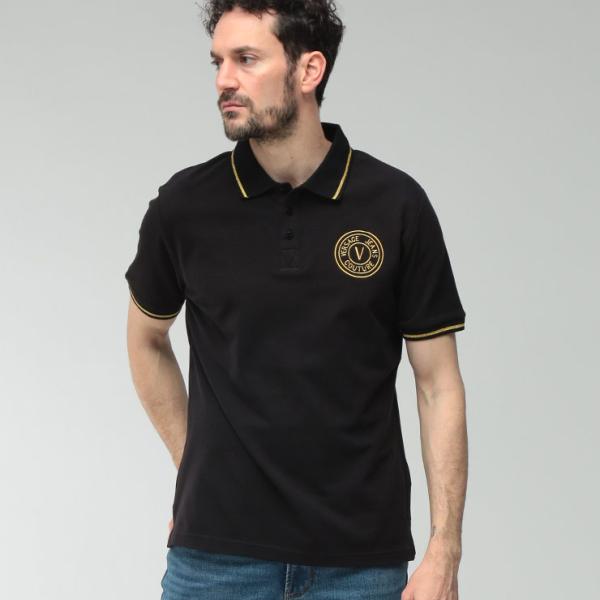 ヴェルサーチェ ジーンズ クチュール メンズ ポロシャツ 半袖 VERSACE JEANS COUT...