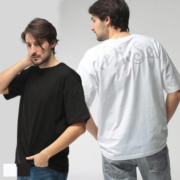 ディーゼル DIESEL メンズ Tシャツ 半袖 ラインストーンロゴ クルーネック カットソー DS...