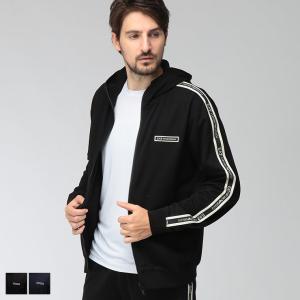 エンポリオアルマーニ メンズ パーカー EMPORIO ARMANI EA7 ロゴラバーライン ダブルジップ パーカー EA7M2192AF13512 ブランド トップス