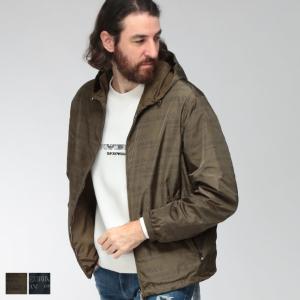 エンポリオアルマーニ メンズ ナイロンジャケット EMPORIO ARMANI リバーシブル 撥水 総柄ロゴ×無地 フード付きブルゾン EAM6751AF12021 ブランド アウター