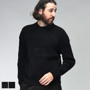エンポリオアルマーニ メンズ セーター EMPORIO ARMANI 長袖 ロゴ モックネック リブニット EAEM6450AF29845 ブランド トップス ハイネック ニットソー 秋 冬