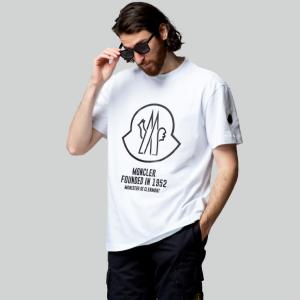 モンクレール メンズ Tシャツ MONCLER ブランド ロゴ プリント コットン クル ーネック 半袖 大きいサイズ カットソー MC8C000298390T