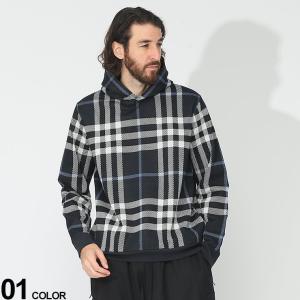 バーバリー メンズ チェック柄 フード付きパーカー L ジップアップ BURBERRY バーバリー パーカー SAMUEL ZIP AB サミュエル