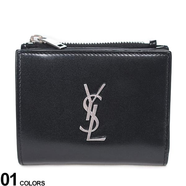 サンローラン 財布 Saint Laurent メンズ ミニウォレット ロゴ 2つ折り ウォレット ...