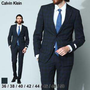 カルバンクライン Calvin Klein CK スーツ セットアップ 上下セット セット ストレッチ チェック シングル SLIMFIT メンズ 大きいサイズあり CKMABRY5UZX019｜zen