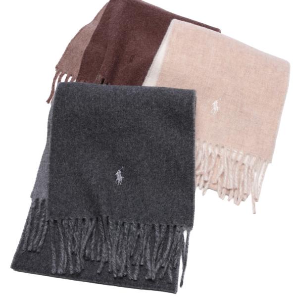 ポロラルフローレン マフラー ストール POLO RALPH LAUREN メンズ ウール 無地 ワ...